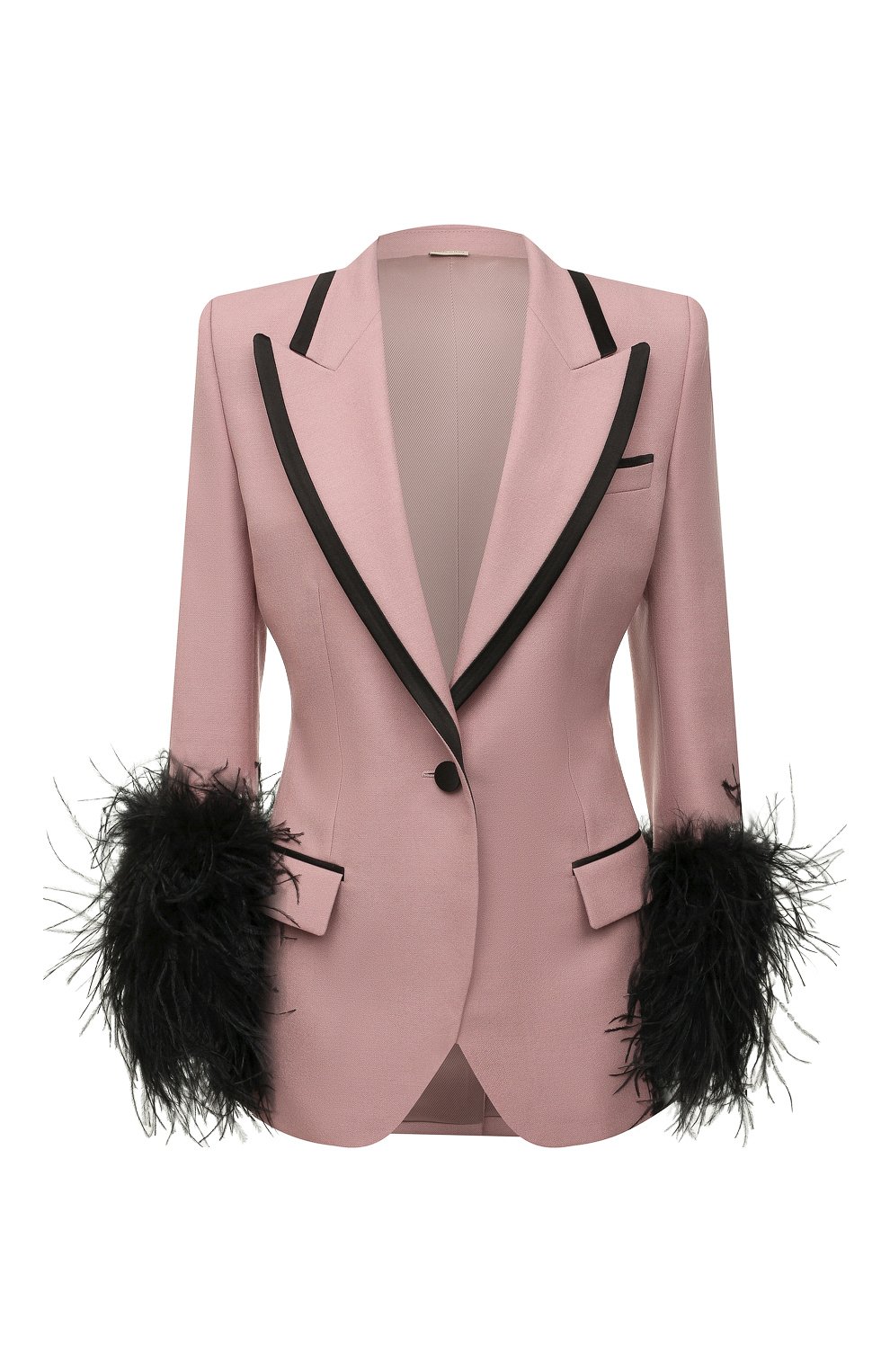Шерстяной жакет с отделкой перьями GUCCI, арт. 681113/Z8AVY, фото 1