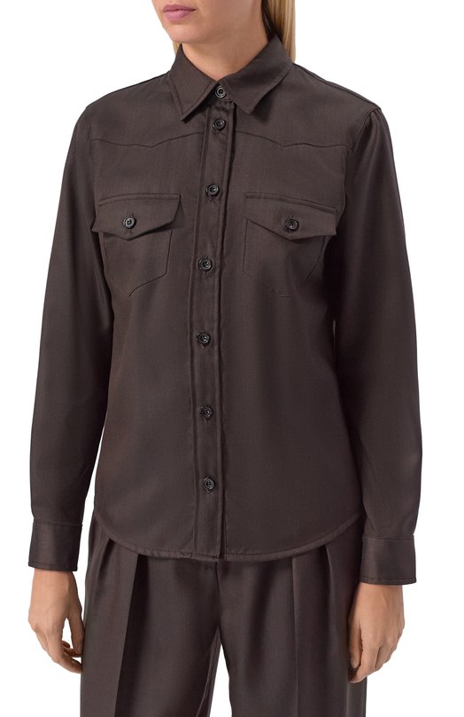 Кашемировая рубашка MVST M25.1MW.B003-59/2453/54/23 23 Коричневый  M25.1MW.B003-59/2453/54/23 23 Фото 3