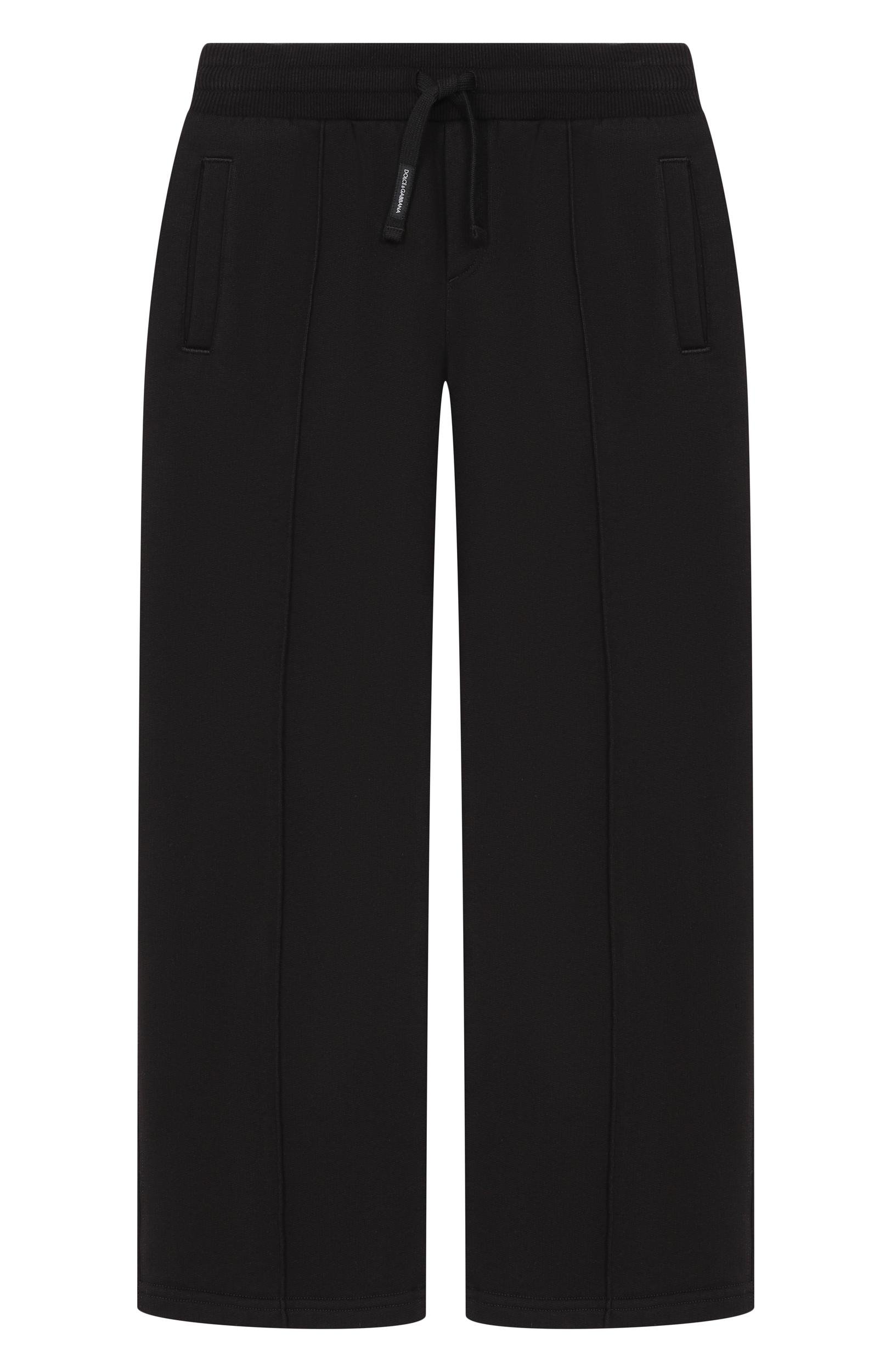 Хлопковые брюки DOLCE & GABBANA черного цвета по цене 38100 руб., арт. L4JPLV/G7QK2_001, фото 1 Хлопковые брюки DOLCE & GABBANA, арт. L4JPLV/G7QK2_001, фото 1