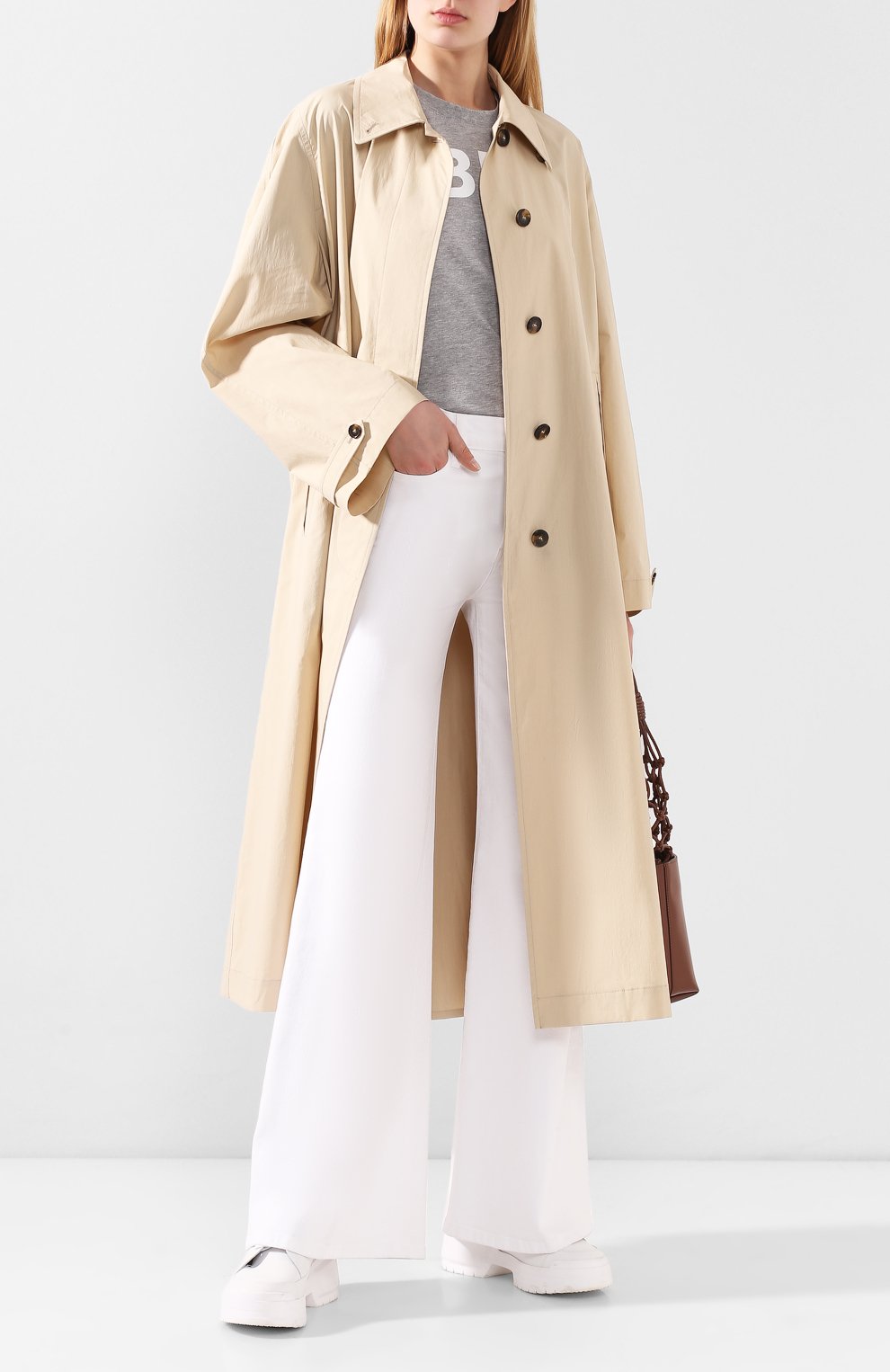 Хлопковый плащ STELLA MCCARTNEY бежевого цвета по цене 147000 руб., арт. 600595/S0A27, фото 2 Хлопковый плащ STELLA MCCARTNEY, арт. 600595/S0A27, фото 2