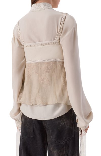 Топ из шелка и хлопка ANN DEMEULEMEESTER, арт. B0014022/FA735, фото 4