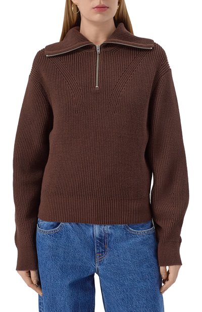 Свитер из хлопка и вискозы JUUN.J коричневого цвета по цене 67300 руб., арт. JW5X51W05, фото 3 Свитер из хлопка и вискозы JUUN.J, арт. JW5X51W05, фото 3