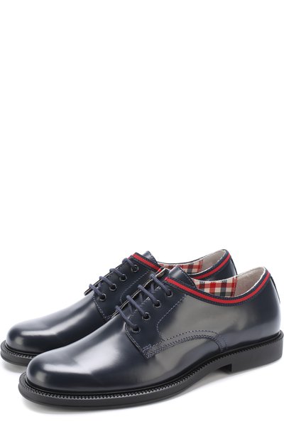 Кожаные дерби с контрастной отделкой GUCCI, арт. 488131/D7310, фото 1