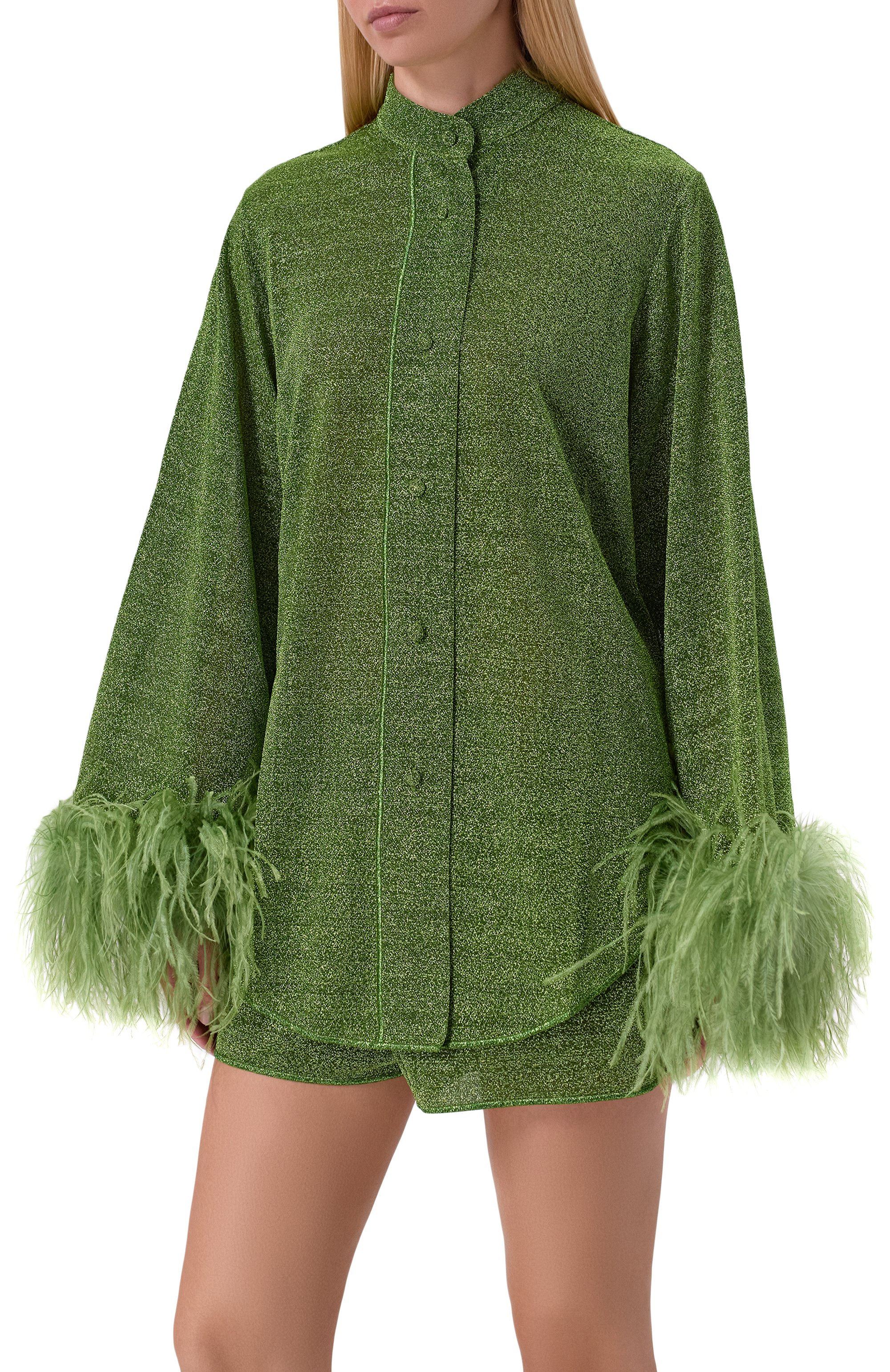 Блузка с отделкой перьями OSEREE, арт. LSF213, фото 3