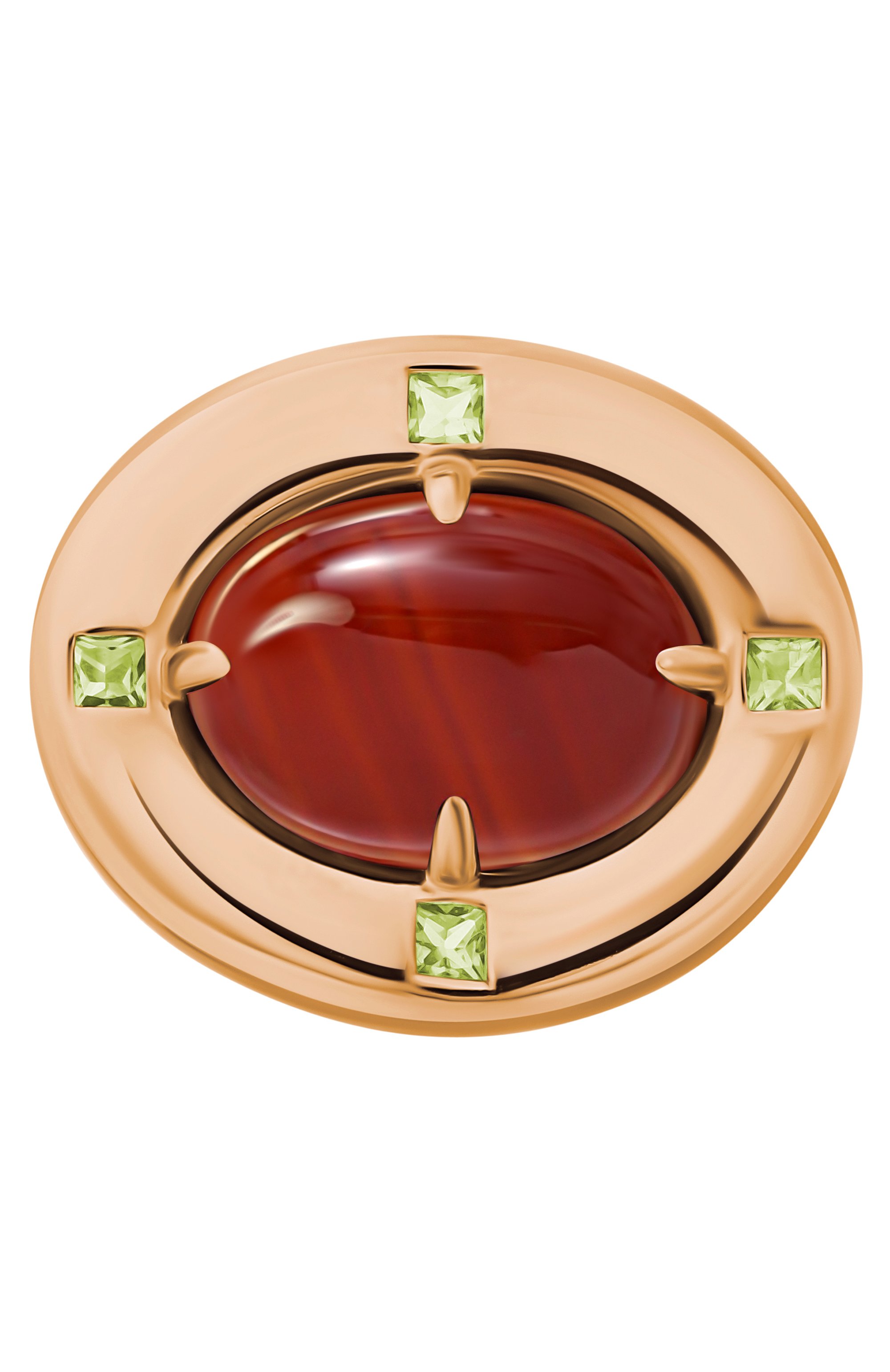 Кольцо ai с сердоликом и хризолитами MOONKA, арт. ai-bg-r-sr, фото 1