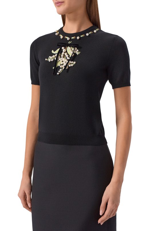 Шерстяной пуловер Valentino 8B3KC71J/A1U Чёрный  8B3KC71J/A1U Фото 3