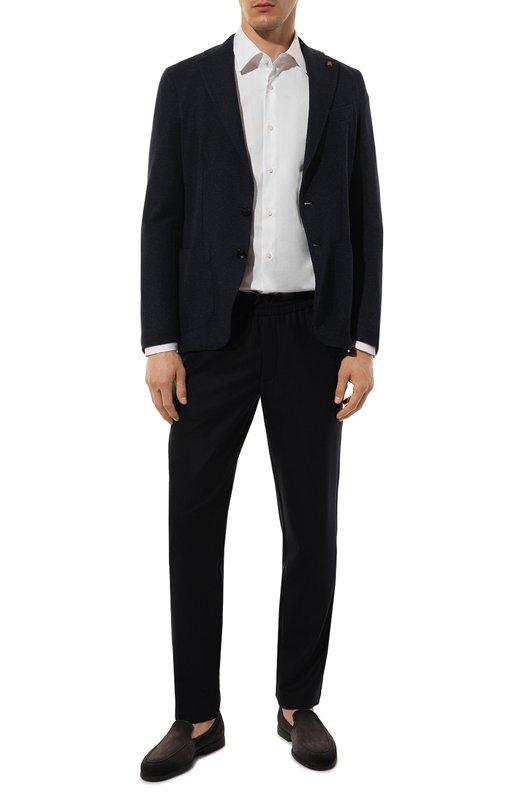 Пиджак из шерсти и хлопка Sartoria Latorre JD74/JG031 Синий  JD74/JG031 Фото 3