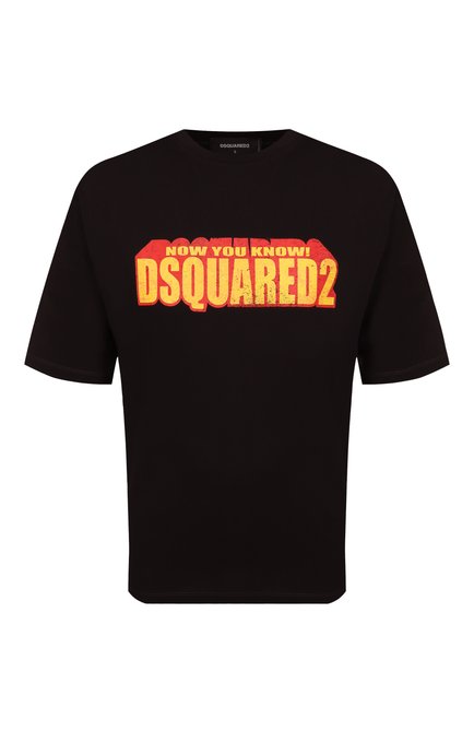 Мужская хлопковая футболка DSQUARED2 черного цвета, арт. S71GD1553/S23009 | Фото 1 (Материал сплава: Проставлено; Рукава: Короткие; Материал внешний: Хлопок; Длина (для топов): Стандартные; Драгоценные камни: Проставлено)