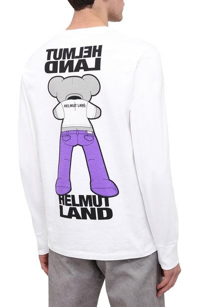 Хлопковый лонгслив HELMUT LANG белого цвета по цене 28800 руб., арт. K06DM518, фото 4 Хлопковый лонгслив HELMUT LANG, арт. K06DM518, фото 4