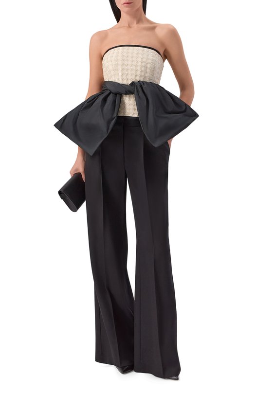 Топ с отделкой пайетками и бисером Elie Saab T0285NR26/TU023 Кремовый  T0285NR26/TU023 Фото 2