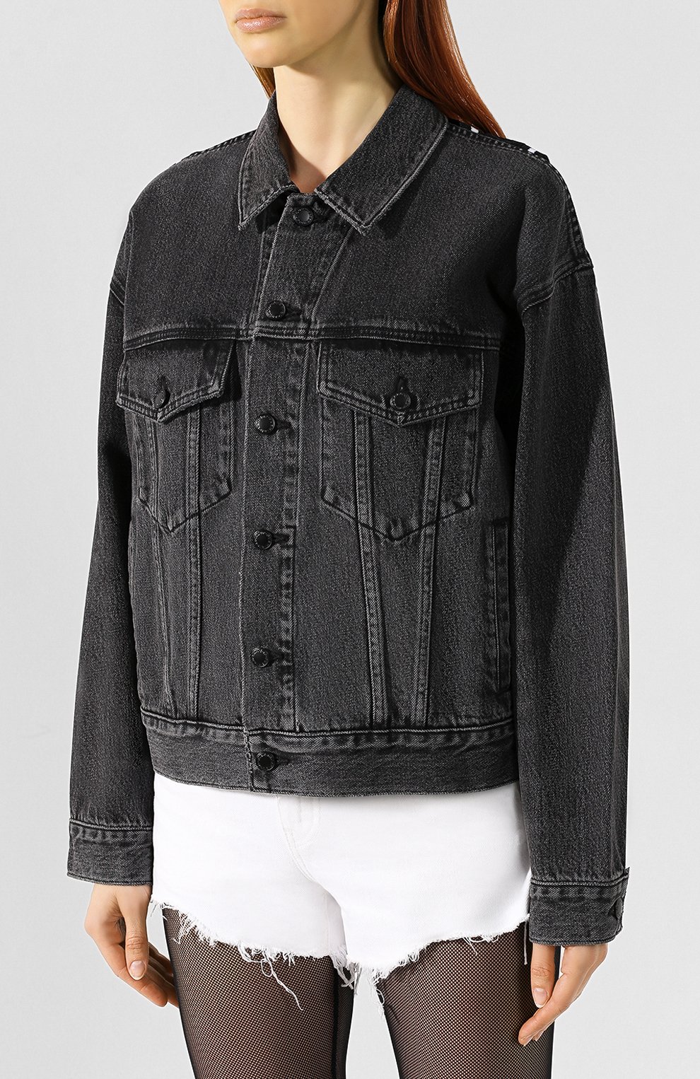Джинсовая куртка ALEXANDER WANG темно-серого цвета по цене 59950 руб., арт. 4D992447BZ, фото 3 Джинсовая куртка ALEXANDER WANG, арт. 4D992447BZ, фото 3