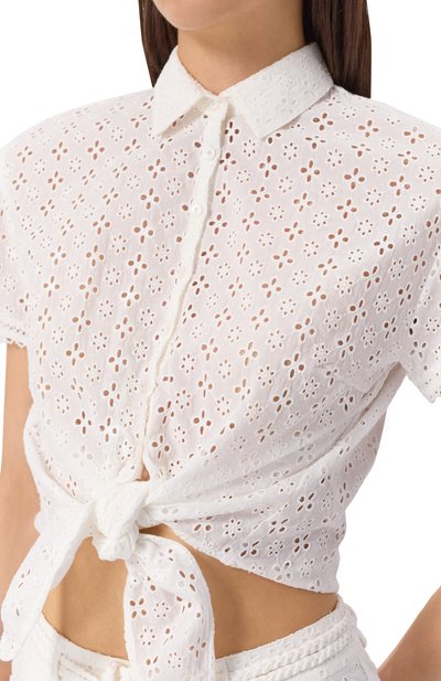 Хлопковая рубашка POUPETTE ST BARTH молочного цвета по цене 24100 руб., арт. WYSR25B0WIN, фото 5 Хлопковая рубашка POUPETTE ST BARTH, арт. WYSR25B0WIN, фото 5