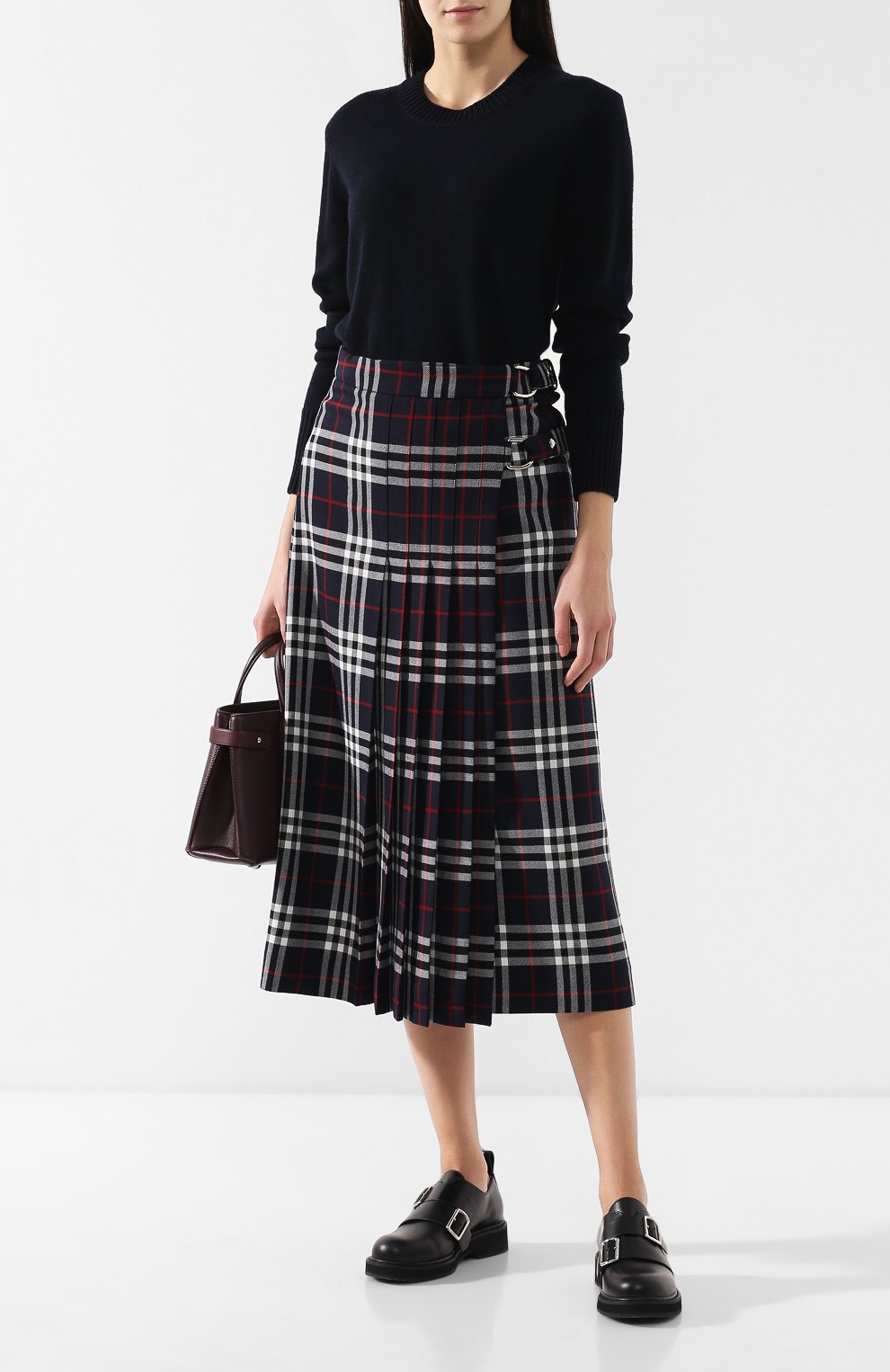 Кашемировый пуловер BURBERRY темно-синего цвета по цене 64550 руб., арт. 8004012, фото 2 Кашемировый пуловер BURBERRY, арт. 8004012, фото 2