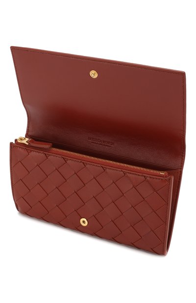 Кожаный кошелек BOTTEGA VENETA кораллового цвета по цене 97150 руб., арт. 600873/VCPP3, фото 3 Кожаный кошелек BOTTEGA VENETA, арт. 600873/VCPP3, фото 3