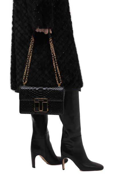 Сумка из кожи питона TOM FORD черного цвета по цене 451500 руб., арт. L1385E-EPY005, фото 2 Сумка из кожи питона TOM FORD, арт. L1385E-EPY005, фото 2