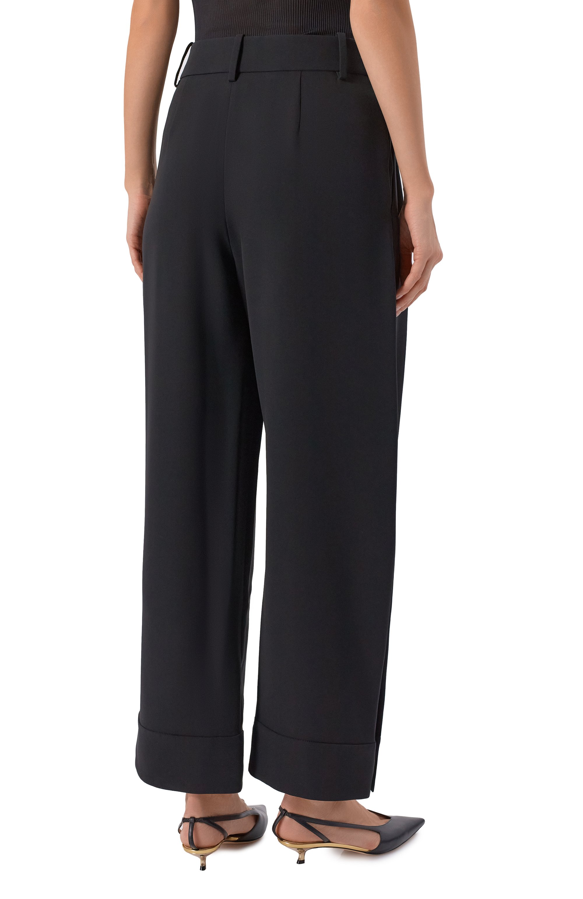 Шелковые брюки GIORGIO ARMANI черного цвета по цене 299500 руб., арт. GW002497/TE10071, фото 4 Шелковые брюки GIORGIO ARMANI, арт. GW002497/TE10071, фото 4