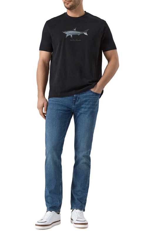 Хлопковая футболка Paul&Shark 25411071/XL Чёрный  25411071/XL Фото 2