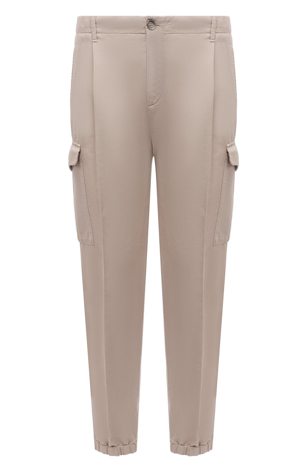 Джоггеры изо льна и хлопка BRUNELLO CUCINELLI бежевого цвета по цене 140500 руб., арт. M291DH0640, фото 1 Джоггеры изо льна и хлопка BRUNELLO CUCINELLI, арт. M291DH0640, фото 1