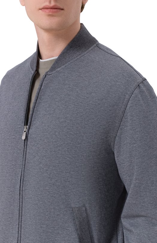 Хлопковая толстовка Brunello Cucinelli MW8639072G Серый  MW8639072G Фото 5
