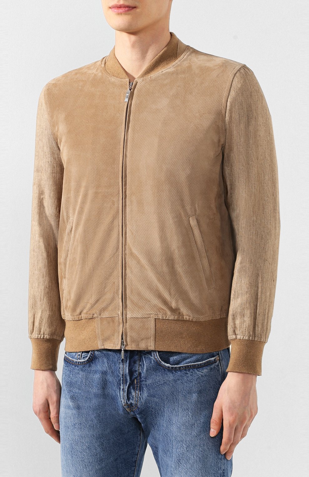 Комбинированный бомбер CAPOBIANCO светло-коричневого цвета по цене 77650 руб., арт. 8M173.CTSG., фото 3 Комбинированный бомбер CAPOBIANCO, арт. 8M173.CTSG., фото 3