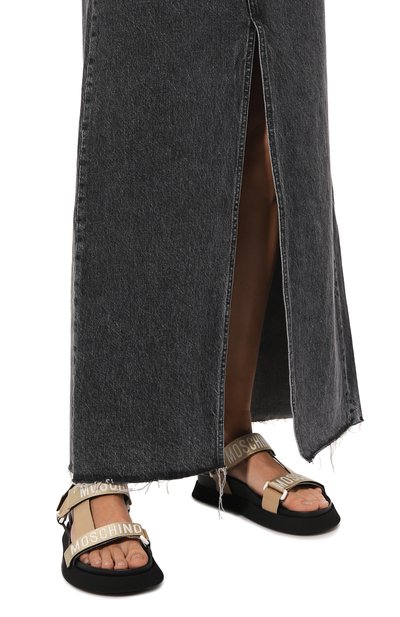 Сандалии MOSCHINO золотого цвета по цене 26300 руб., арт. MA16244G1I/MU0, фото 3 Сандалии MOSCHINO, арт. MA16244G1I/MU0, фото 3