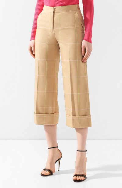 Брюки с отворотами OFF-WHITE бежевого цвета по цене 44550 руб., арт. 0WCA083R19C910579900, фото 3 Брюки с отворотами OFF-WHITE, арт. 0WCA083R19C910579900, фото 3