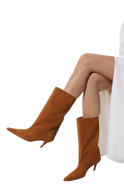 Кожаные сапоги fiona 60 AMINA MUADDI, арт. FI0NA B00T 60/SUEDE, фото 3