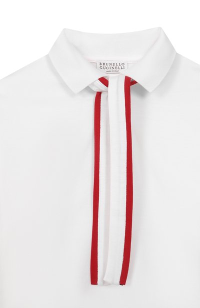 Хлопковое поло BRUNELLO CUCINELLI белого цвета по цене 38550 руб., арт. B0T81T490A, фото 3 Хлопковое поло BRUNELLO CUCINELLI, арт. B0T81T490A, фото 3