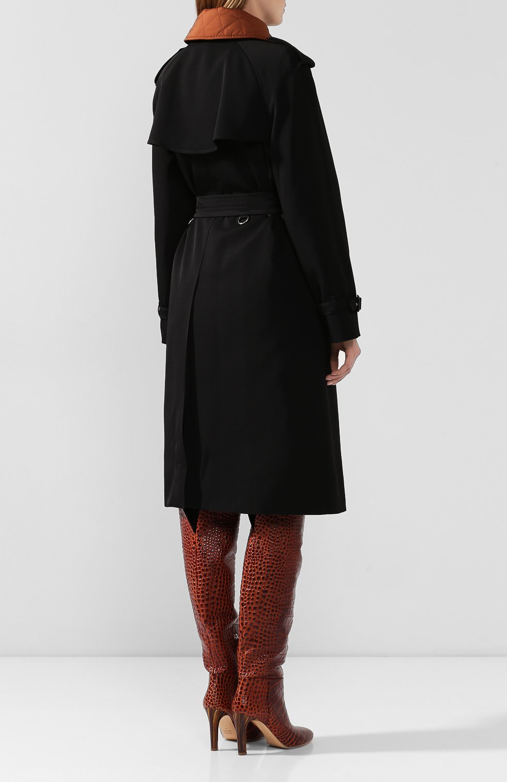Шерстяной тренч failand BURBERRY черного цвета по цене 325500 руб., арт. 8020190, фото 4 Шерстяной тренч failand BURBERRY, арт. 8020190, фото 4