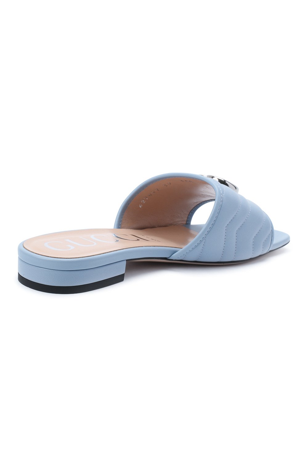 Кожаные шлепанцы jolie GUCCI голубого цвета по цене 45550 руб., арт. 627827/BK000, фото 4 Кожаные шлепанцы jolie GUCCI, арт. 627827/BK000, фото 4