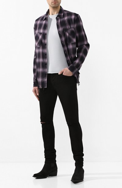 Замшевые казаки AMIRI черного цвета по цене 99500 руб., арт. Y0F20424SU, фото 2 Замшевые казаки AMIRI, арт. Y0F20424SU, фото 2