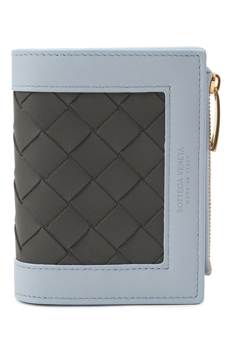 Женские кожаное портмоне BOTTEGA VENETA голубого цвета, арт. 805639/V56H2 | Фото 1 (Материал: Натуральная кожа; Нос: Не проставлено; Автоматизация состава: Проставлено)