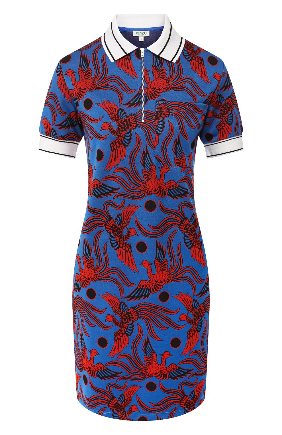 Платье с принтом KENZO синего цвета по цене 23250 руб., арт. 2R0840930, фото 1 Платье с принтом KENZO, арт. 2R0840930, фото 1