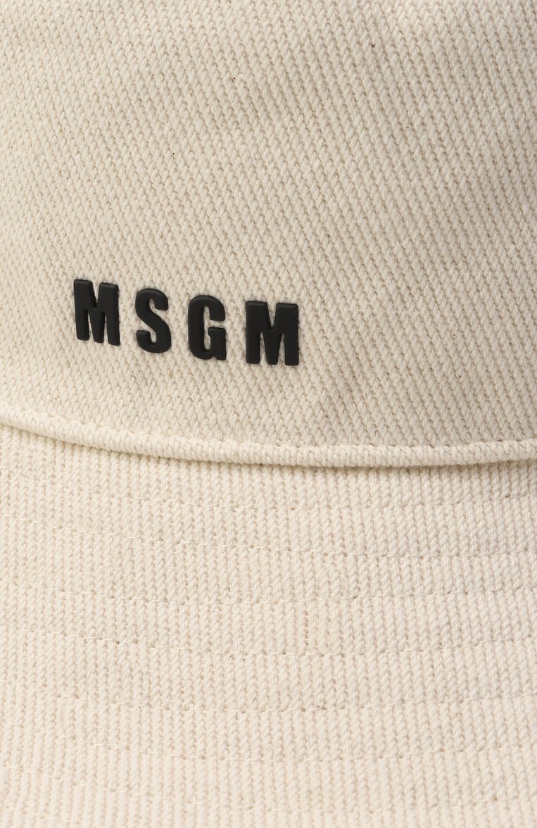 Детская хлопковая панама MSGM KIDS кремового цвета, арт. S5MSJGCT195 | Фото 3 (Нос: Не проставлено; Материал: Текстиль, Хлопок)
