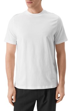 Мужская хлопковая футболка JIL SANDER белого цвета, арт. J21GC0004/J45084 | Фото 3 (Длина (для топов): Стандартные; Драгоценные камни: Проставлено; Материал сплава: Проставлено; Рукава: Короткие; Стили: Кэжуэл; Принт: Без принта; Материал внешний: Хлопок; Мужское Кросс-КТ: Футболка-одежда; Кросс-КТ: Джерси)