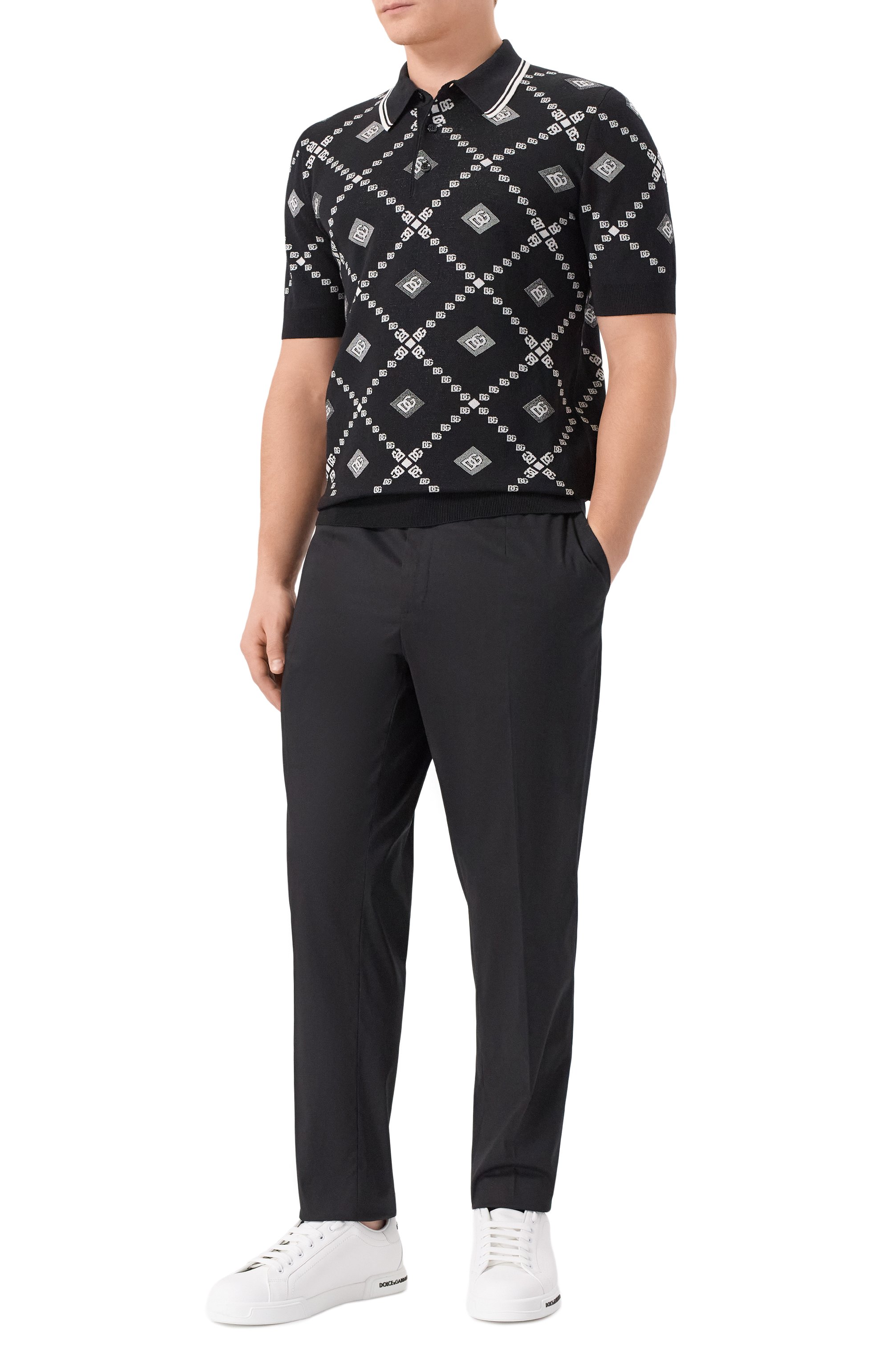 Поло из шерсти и шелка DOLCE & GABBANA, арт. GXZ02T/JGMA7, фото 2