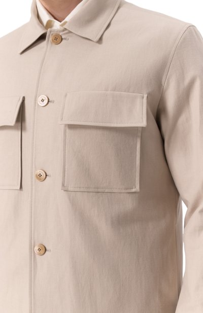 Куртка-рубашка из хлопка и льна BOGNER бежевого цвета по цене 63100 руб., арт. 38869638, фото 5 Куртка-рубашка из хлопка и льна BOGNER, арт. 38869638, фото 5