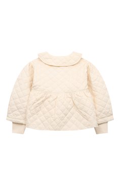 Детская стеганая куртка C`ERA UNA VOLTA кремвого цвета, арт. AW23OU02403 | Фото 2 (Рукава: Длинные; Материал сплава: Проставлено; Материал подклада: Синтетический материал; Материал утеплителя: Пух и перо; Драгоценные камни: Проставлено; Материал внешний: Синтетический материал)