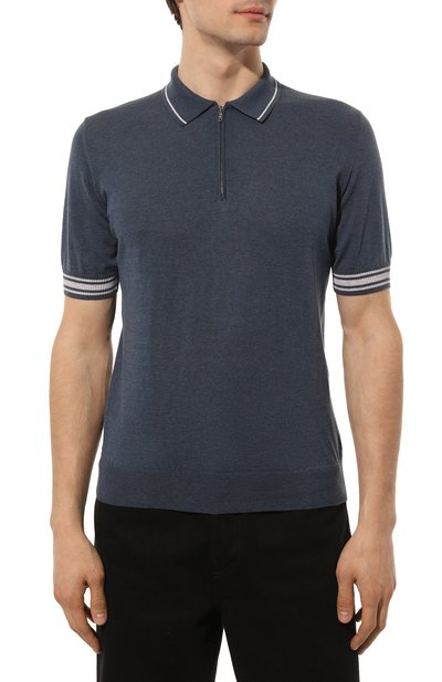 Хлопковое поло FIORONI синего цвета по цене 49700 руб., арт. MK24242C2, фото 3 Хлопковое поло FIORONI, арт. MK24242C2, фото 3