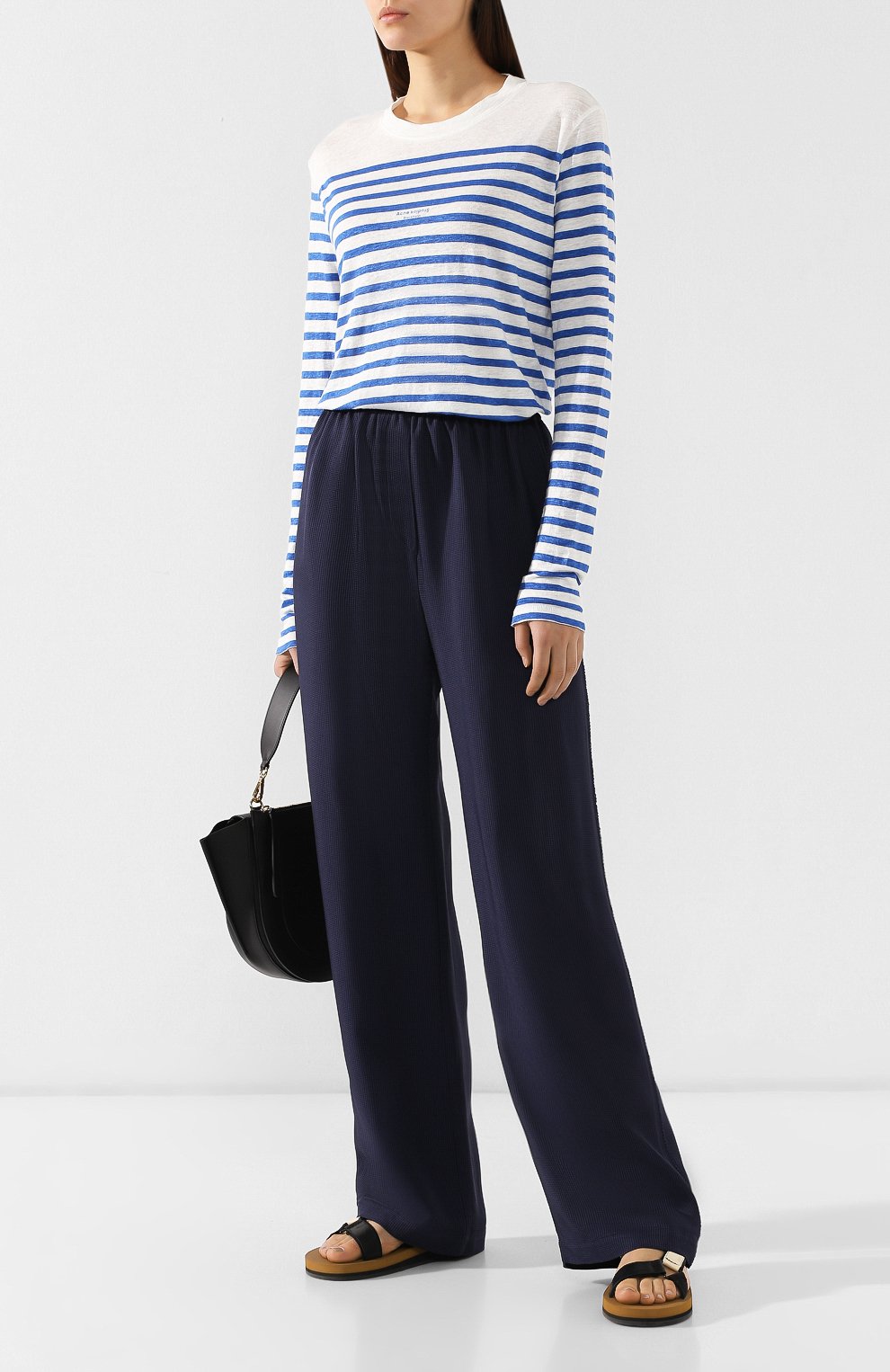 Льняной лонгслив ACNE STUDIOS голубого цвета по цене 16450 руб., арт. AL0003, фото 2 Льняной лонгслив ACNE STUDIOS, арт. AL0003, фото 2