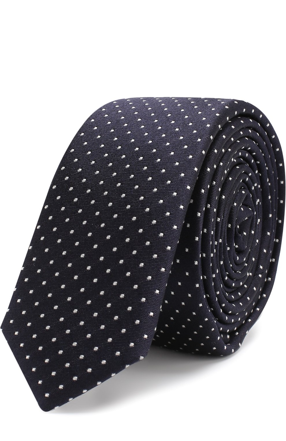 Шелковый галстук с узором DOLCE & GABBANA темно-синего цвета по цене 23450 руб., арт. GT142E/G0JEI, фото 1 Шелковый галстук с узором DOLCE & GABBANA, арт. GT142E/G0JEI, фото 1