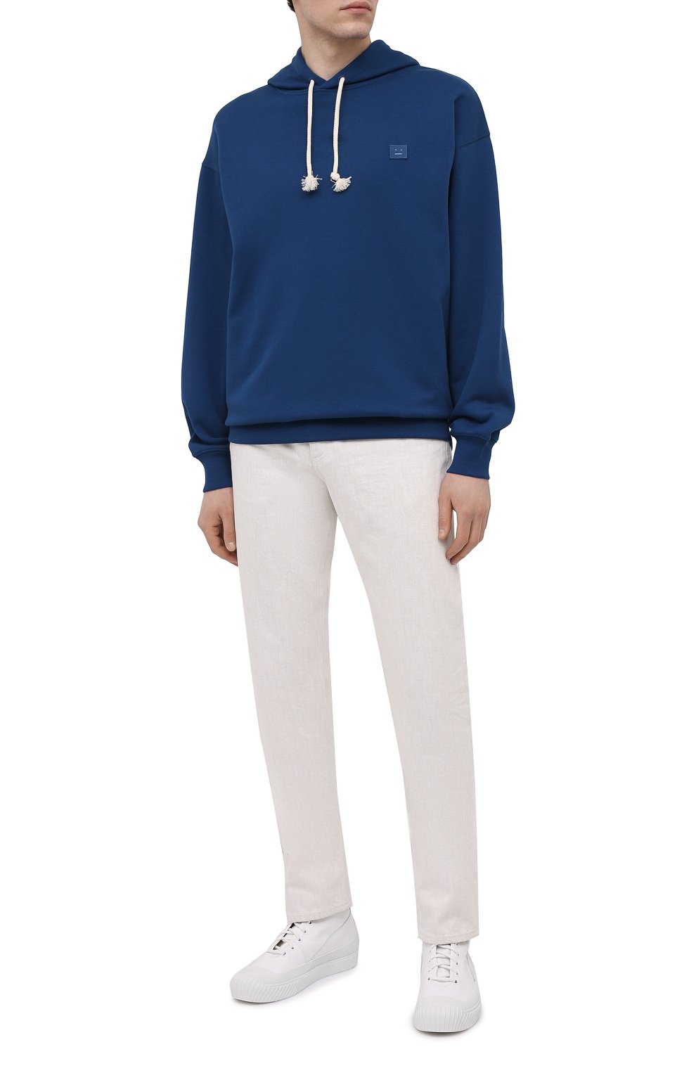 Хлопковое худи ACNE STUDIOS синего цвета по цене 34050 руб., арт. CI0009/M, фото 2 Хлопковое худи ACNE STUDIOS, арт. CI0009/M, фото 2