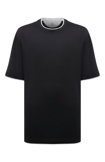 Мужская футболка из шелка и хлопка BRUNELLO CUCINELLI, арт. MH8367427W