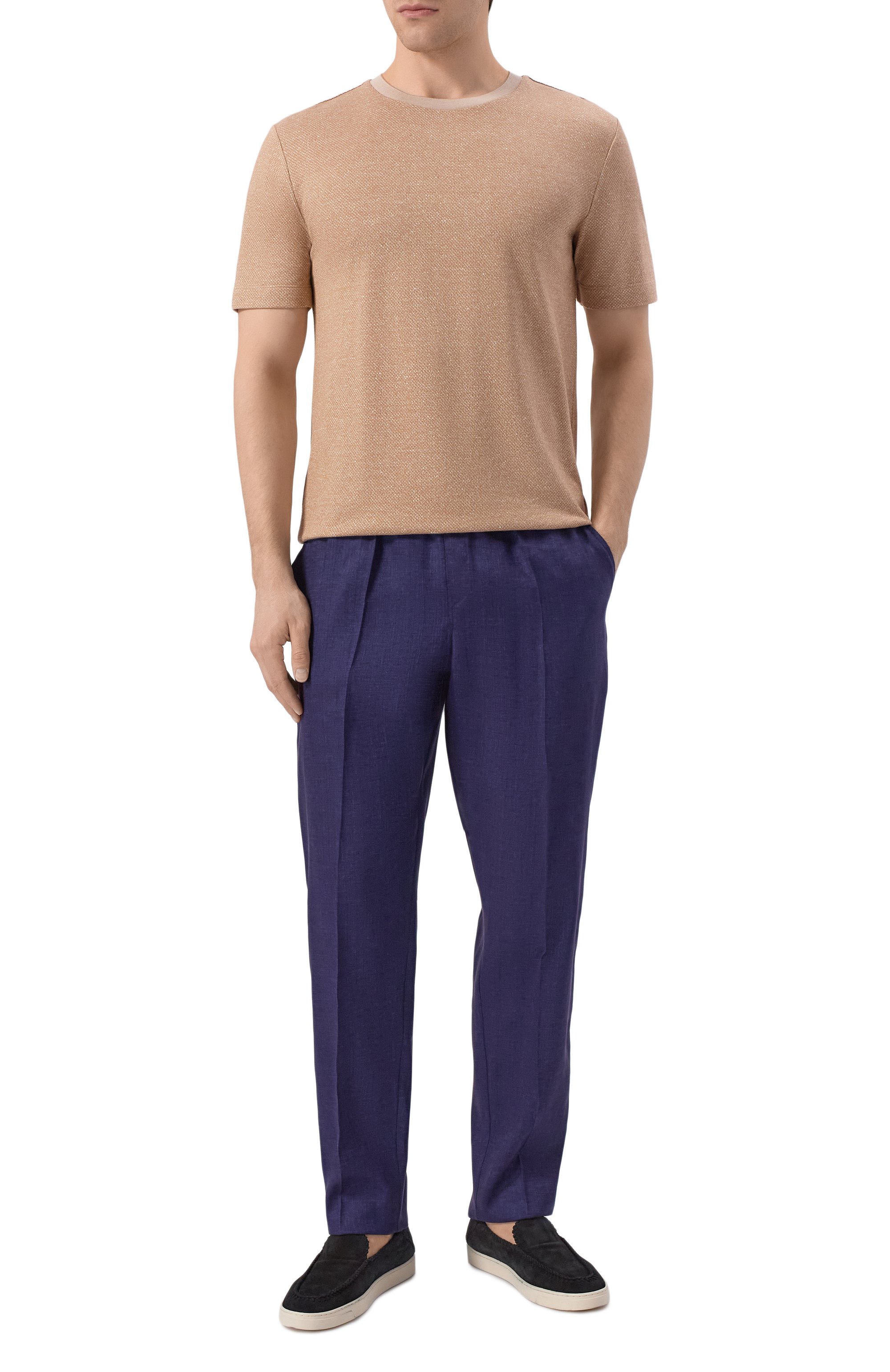 Футболка из хлопка и льна BOSS CAMEL, арт. 50560028, фото 2