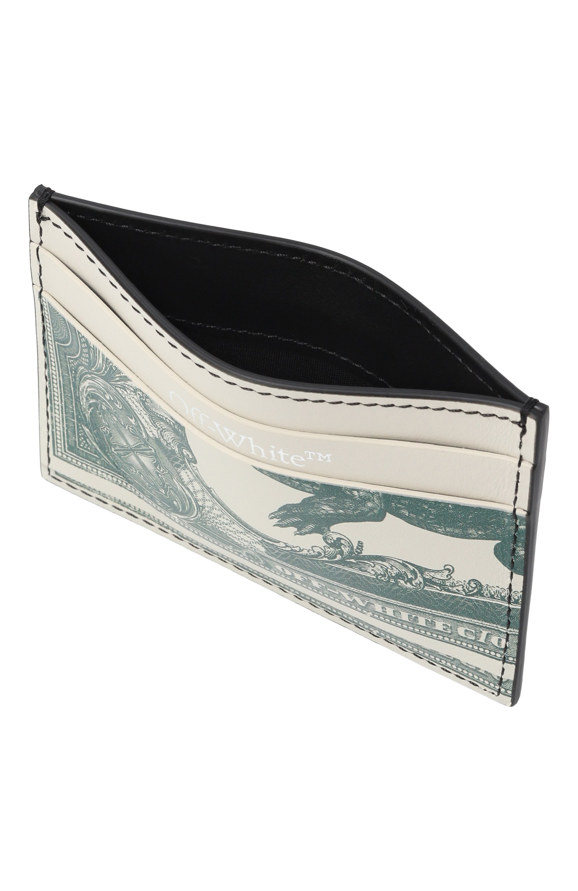 Кожаный футляр для кредитных карт OFF-WHITE зеленого цвета по цене 26350 руб., арт. 0MND09DS25LEA001, фото 3 Кожаный футляр для кредитных карт OFF-WHITE, арт. 0MND09DS25LEA001, фото 3