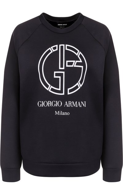 Женский хлопковый свитшот с логотипом бренда GIORGIO ARMANI, арт. 6YAM90/AJSXZ