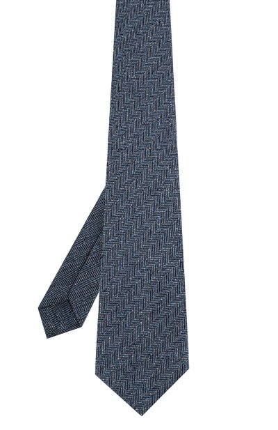 Шелковый галстук KITON синего цвета по цене 25100 руб., арт. UCRVKLC09F02, фото 2 Шелковый галстук KITON, арт. UCRVKLC09F02, фото 2