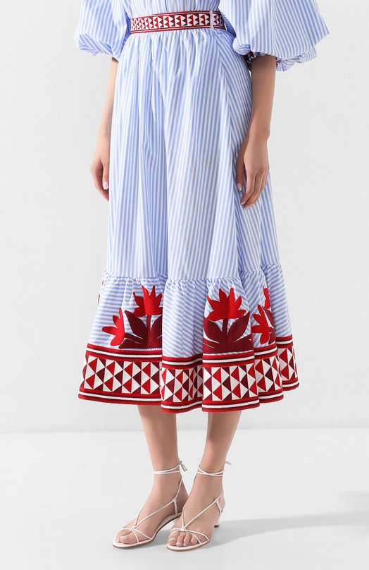 Хлопковая юбка Stella Jean Голубой, фото 3