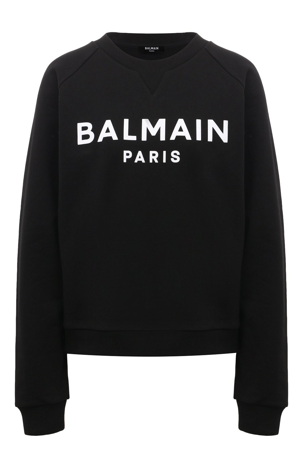 Хлопковый свитшот BALMAIN черного цвета по цене 65550 руб., арт. XF1JQ001BB37, фото 1 Хлопковый свитшот BALMAIN, арт. XF1JQ001BB37, фото 1