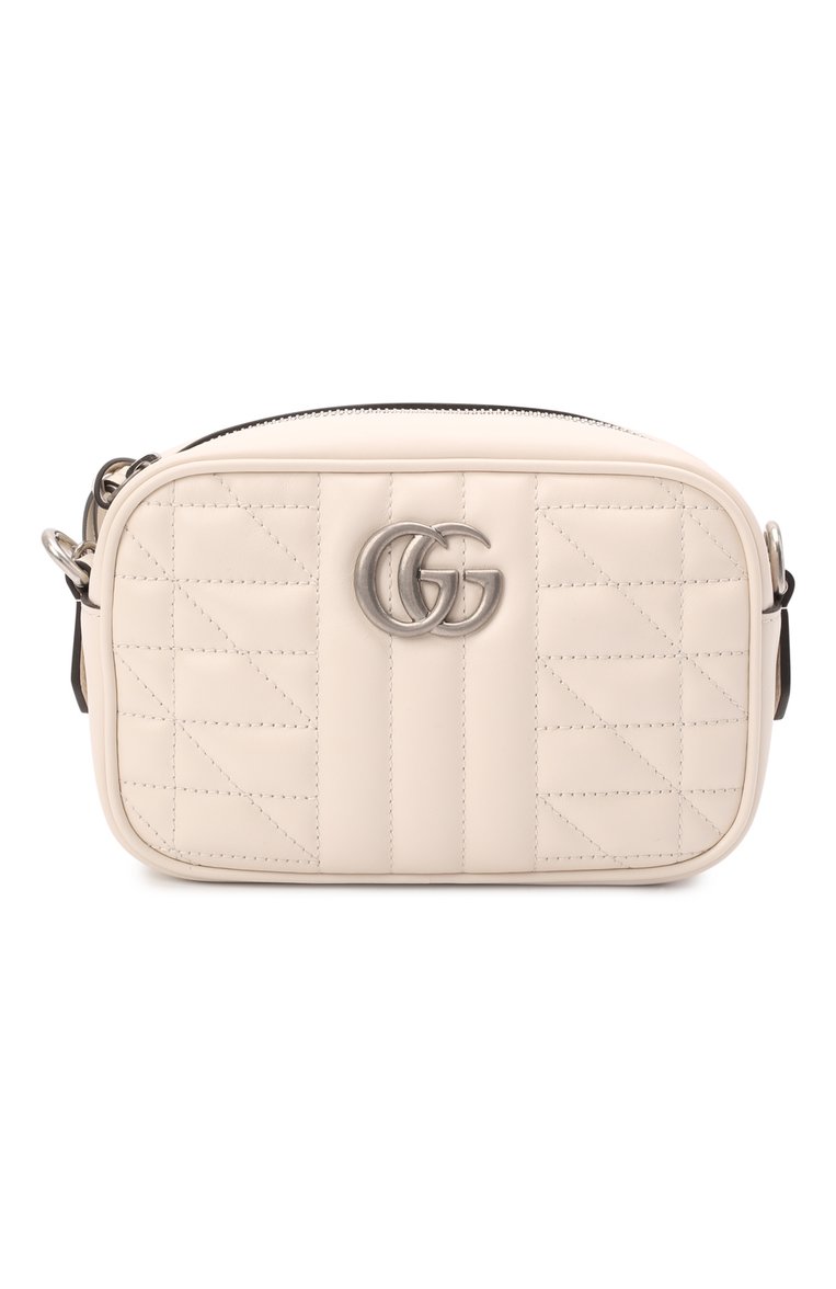 Женская сумка gg marmont 2.0 mini GUCCI кремового цвета, арт. 634936/UM8BN | Фото 1 (Размер: mini; Ремень/цепочка: На ремешке; Материал: Натуральная кожа; Сумки-технические: Сумки через плечо; Региональные ограничения белый список (Axapta Mercury): Не проставлено; Нос: Не проставлено)